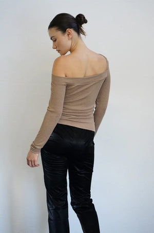 LNA | Otis Ribbed Top - Mushroom