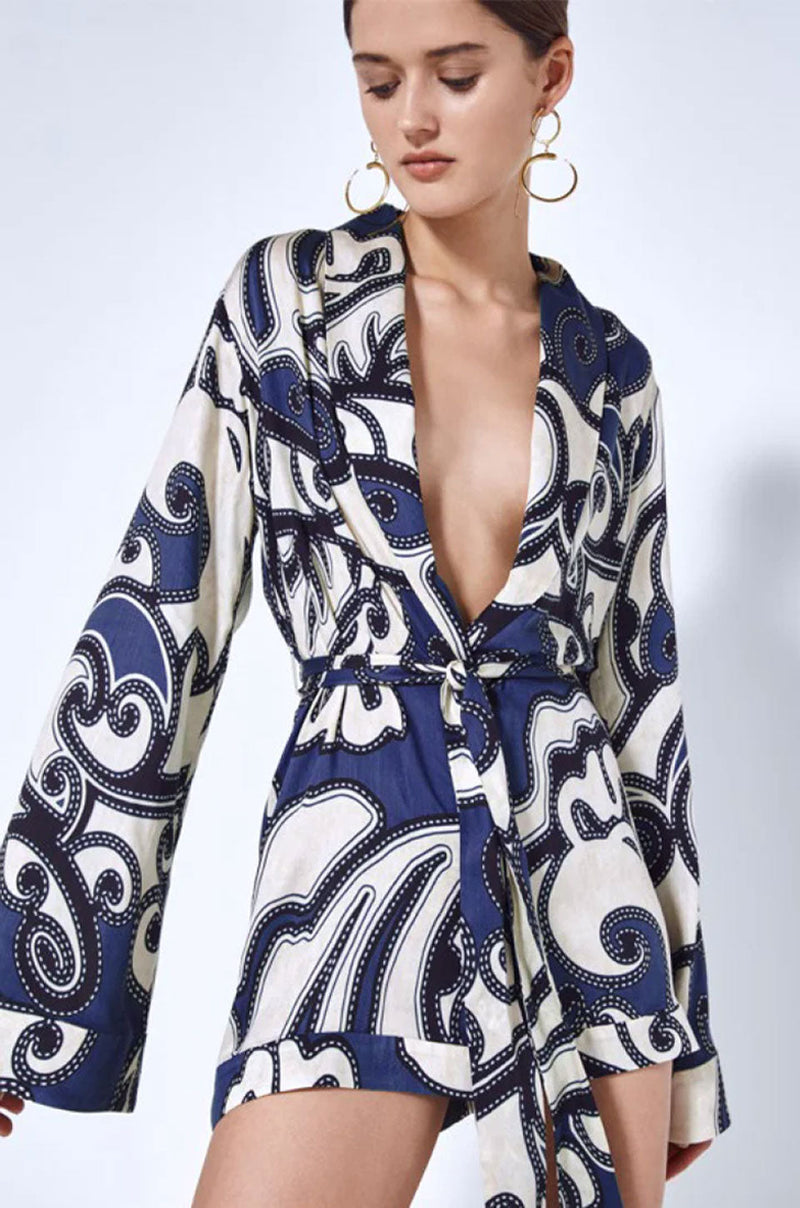ALEXIS | Kaiden Romper - Maldive Blue