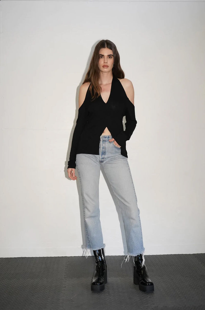 LNA | Laszlo Top - Black Crepe