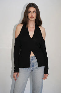 LNA | Laszlo Top - Black Crepe