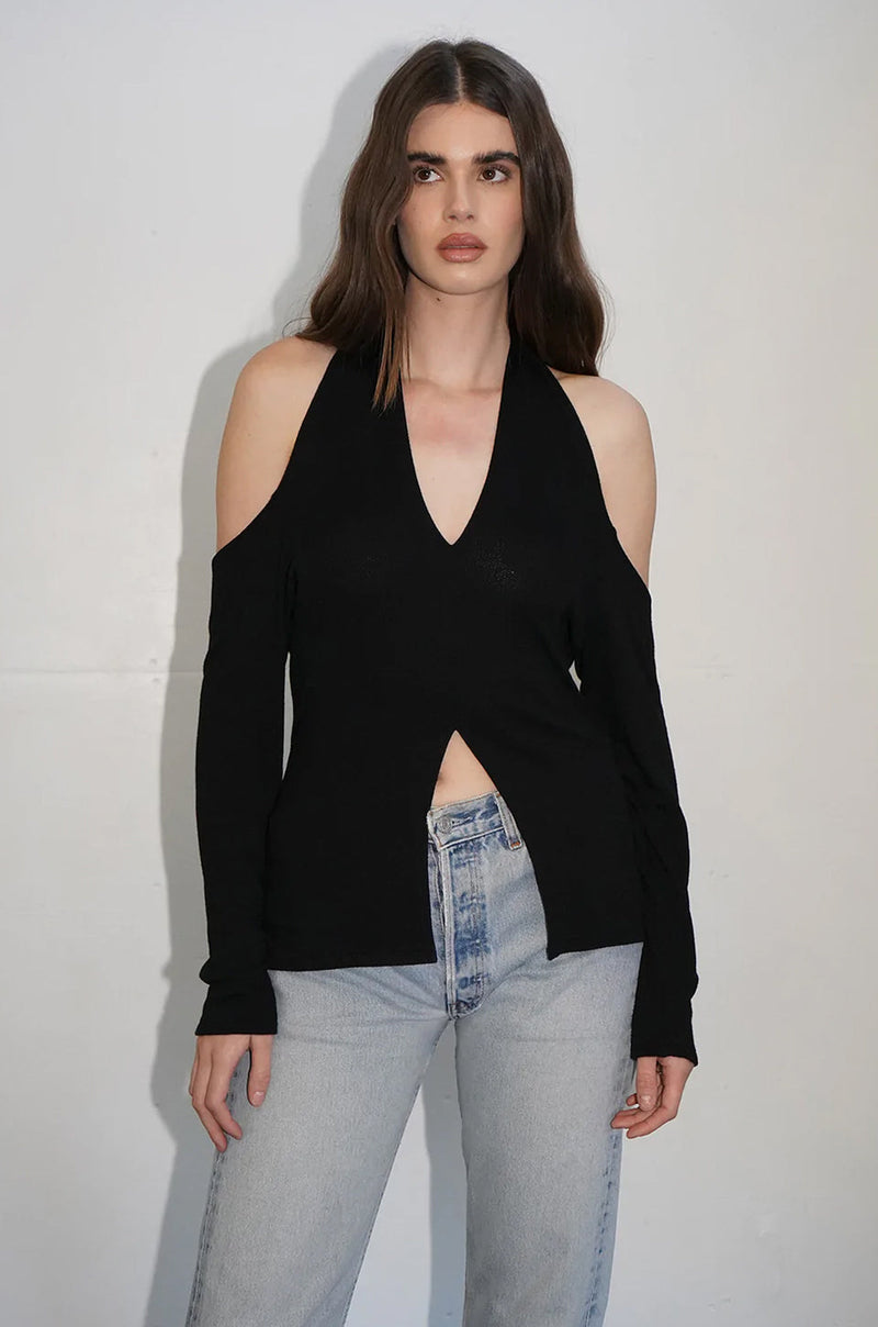 LNA | Laszlo Top - Black Crepe