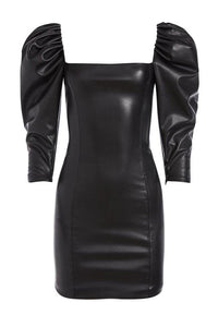 ALICE + OLIVIA | Frances Vegan Leather Mini Dress