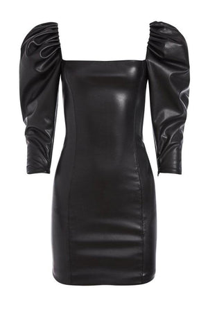 ALICE + OLIVIA | Frances Vegan Leather Mini Dress