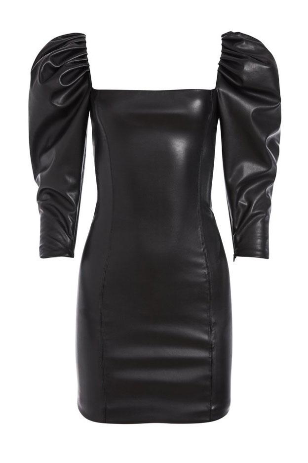 ALICE + OLIVIA | Frances Vegan Leather Mini Dress