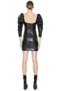 ALICE + OLIVIA | Frances Vegan Leather Mini Dress