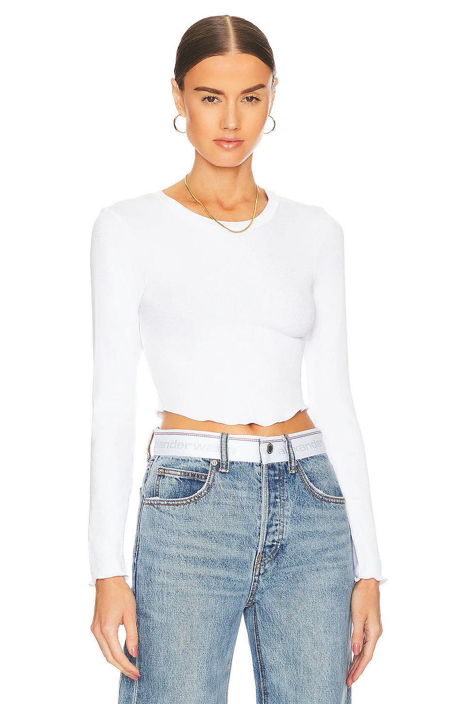 LNA | Arya Heavy Rib Mock Crop - White