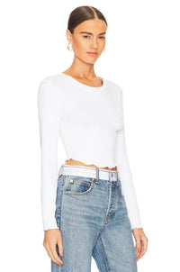 LNA | Arya Heavy Rib Mock Crop - White