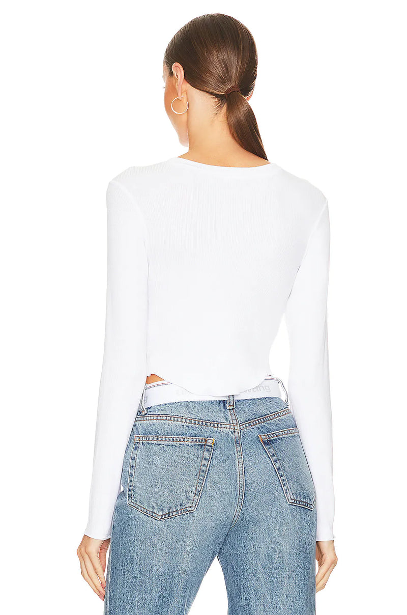LNA | Arya Heavy Rib Mock Crop - White