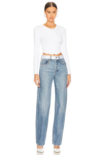 LNA | Arya Heavy Rib Mock Crop - White