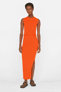 FRAME | Mixed Rib Cutout Skirt - Bright Tangerine