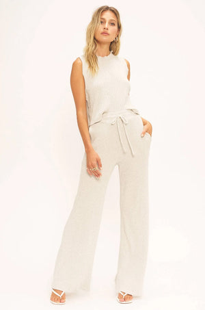 PROJECT SOCIAL T | Joanna Rib Wide Leg Pants - Ash