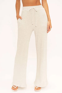 PROJECT SOCIAL T | Joanna Rib Wide Leg Pants - Ash
