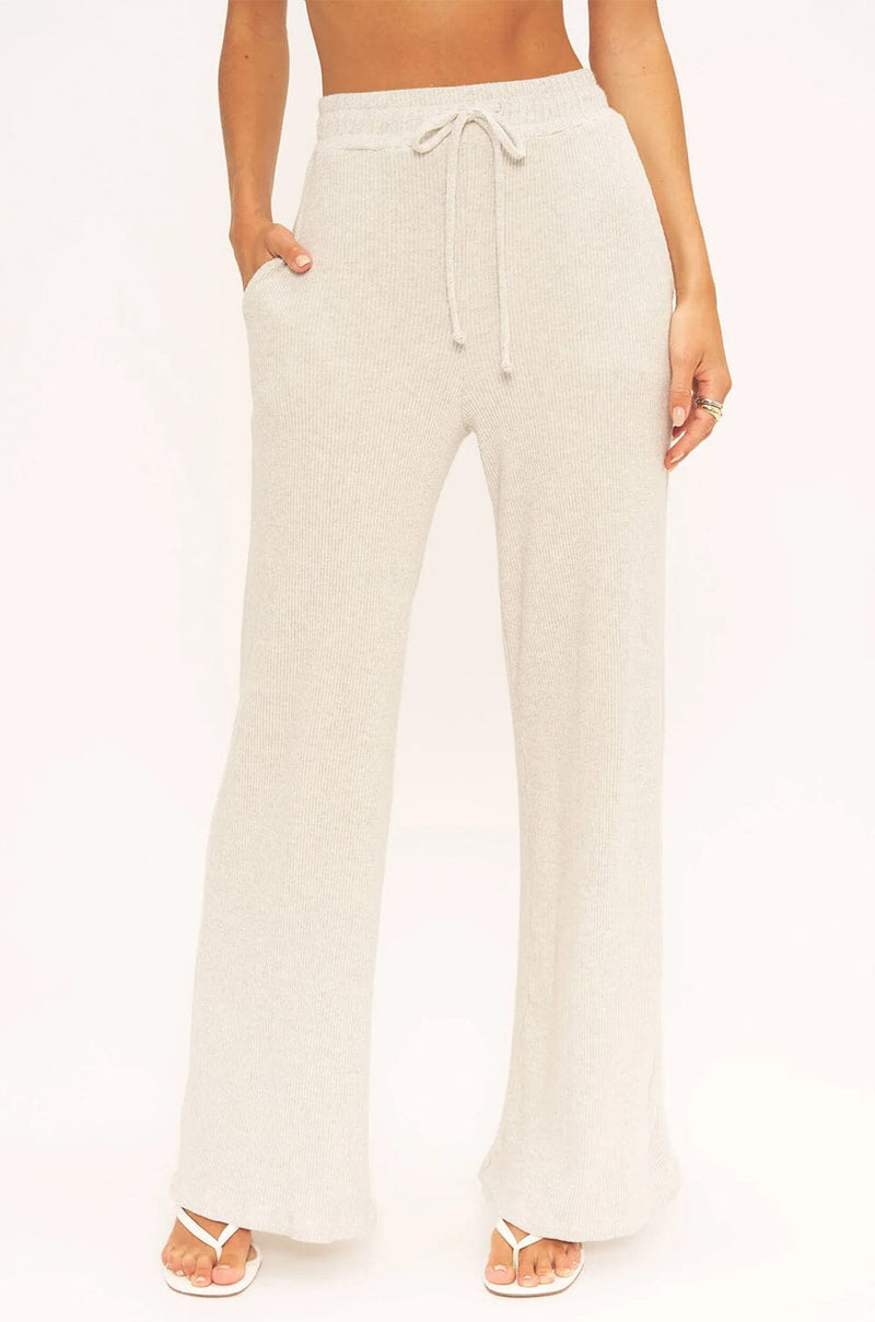 PROJECT SOCIAL T | Joanna Rib Wide Leg Pants - Ash