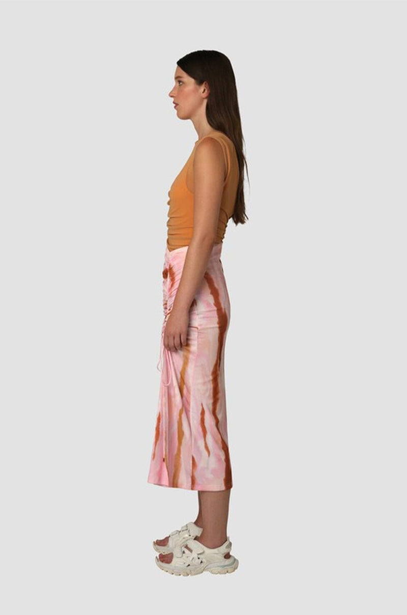 Tie dye ruched skirt top