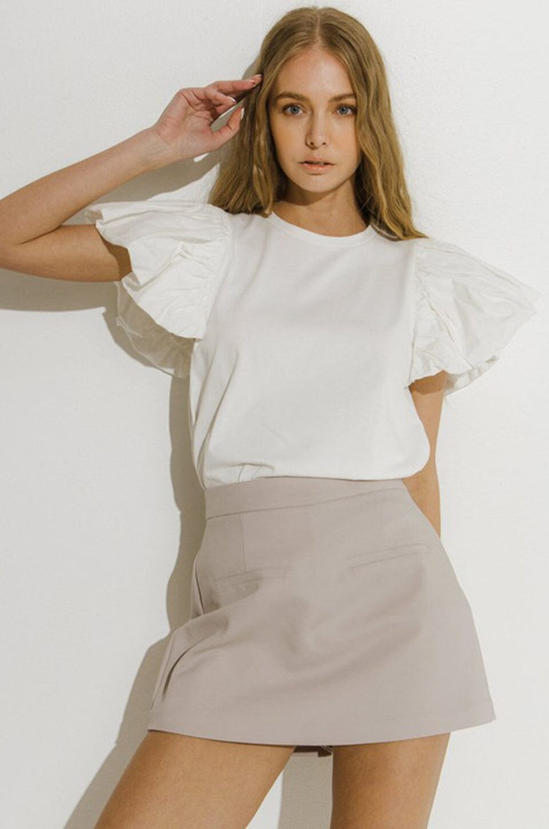 Front Pocket Mini Skort - Grey