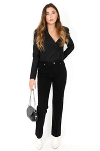 RTA | Clive Blazer Jean Jumpsuit - Black Soft