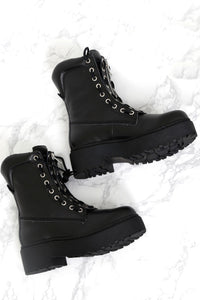 JEFFREY CAMPBELL X SCARLET | Anarcho Combat Boot - Black