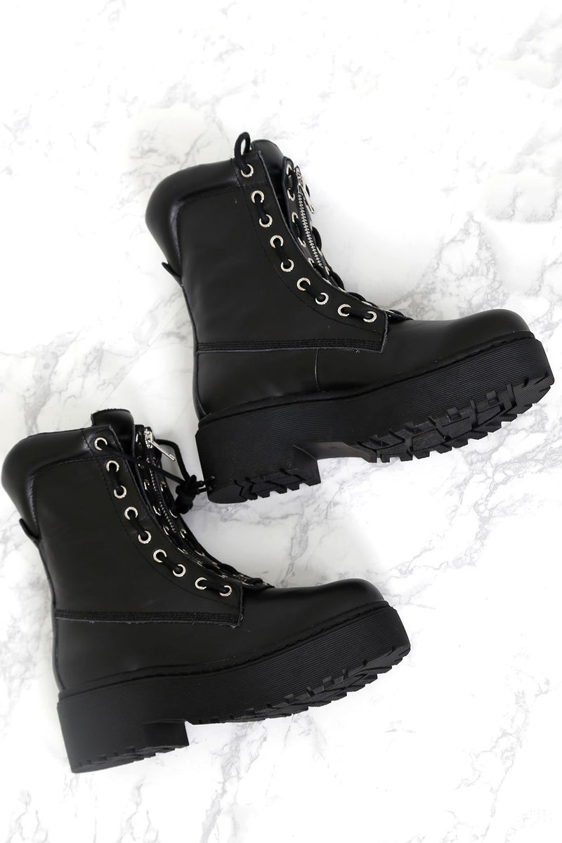 JEFFREY CAMPBELL X SCARLET | Anarcho Combat Boot - Black