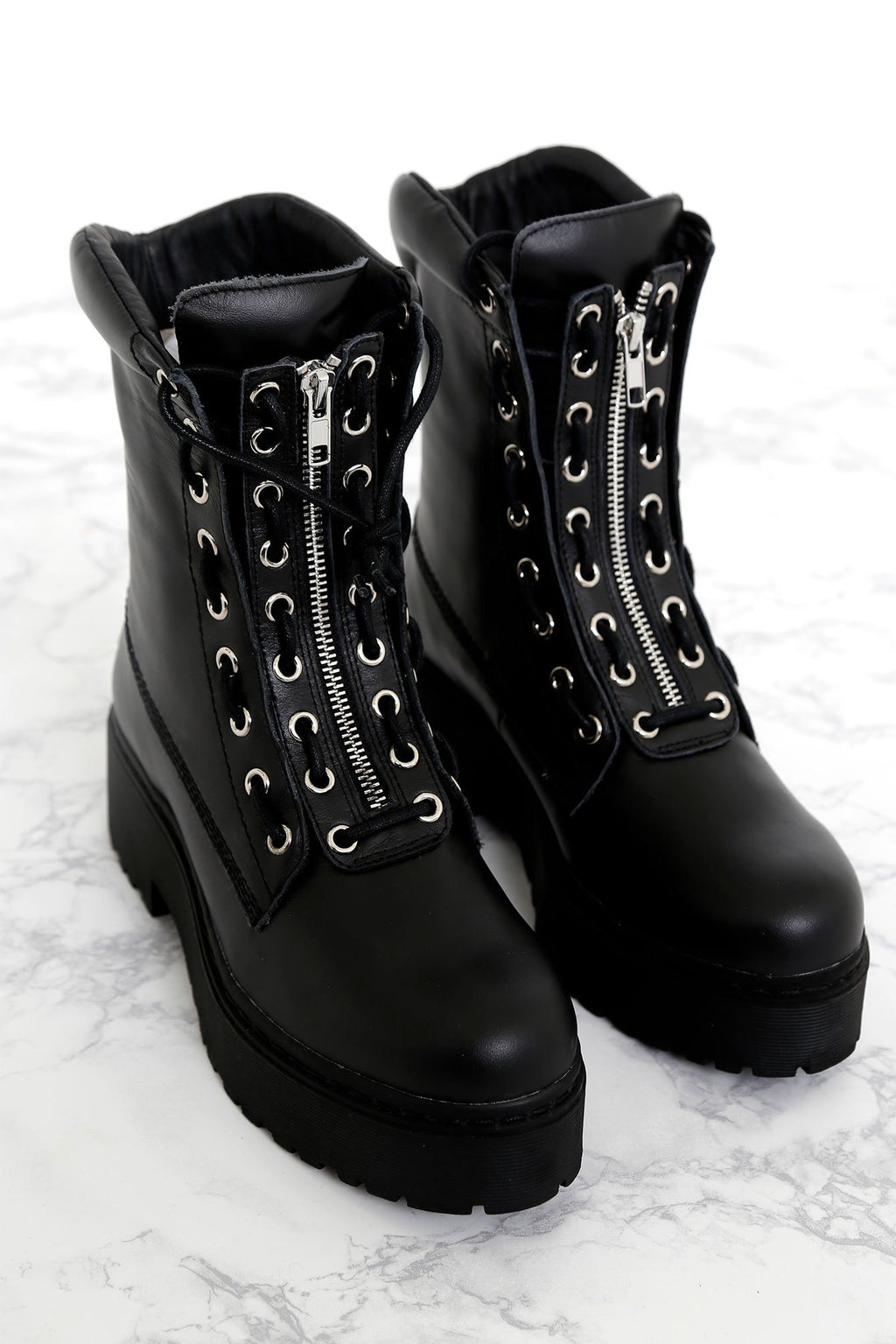 JEFFREY CAMPBELL X SCARLET | Anarcho Combat Boot - Black
