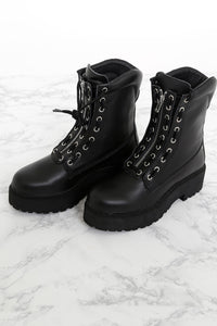 JEFFREY CAMPBELL X SCARLET | Anarcho Combat Boot - Black