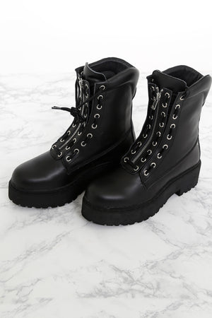 JEFFREY CAMPBELL X SCARLET | Anarcho Combat Boot - Black