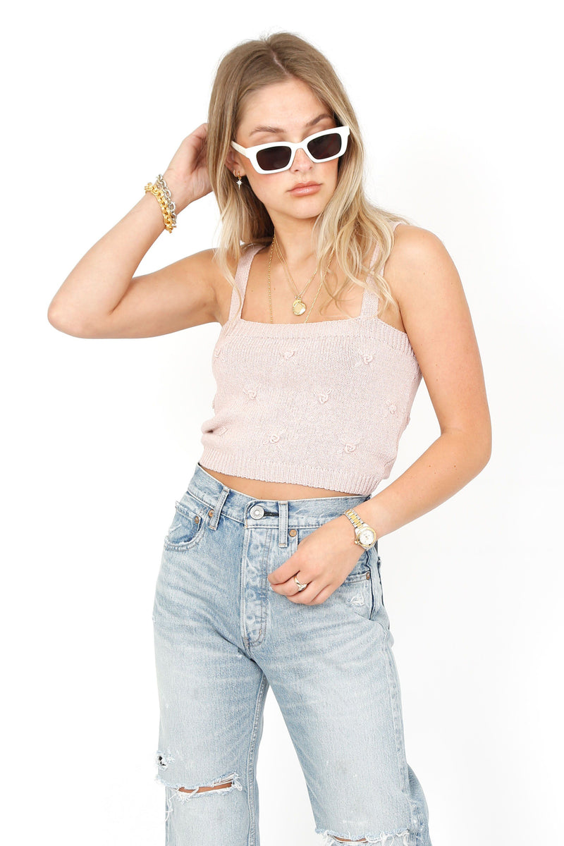 ASTR | Sunday Morning Knit Tank - Rose