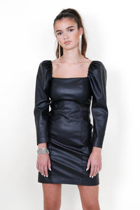 ALICE + OLIVIA | Frances Vegan Leather Mini Dress