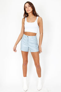 Cropped Rib Tank - Sky Blue