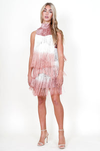 ALEXIS | Mayla Blush Fringe Dress