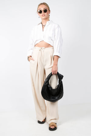 Wrap This Up Wide Leg Pant - Natural