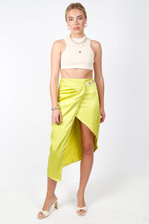 Lets Link Wrap Skirt - Lime