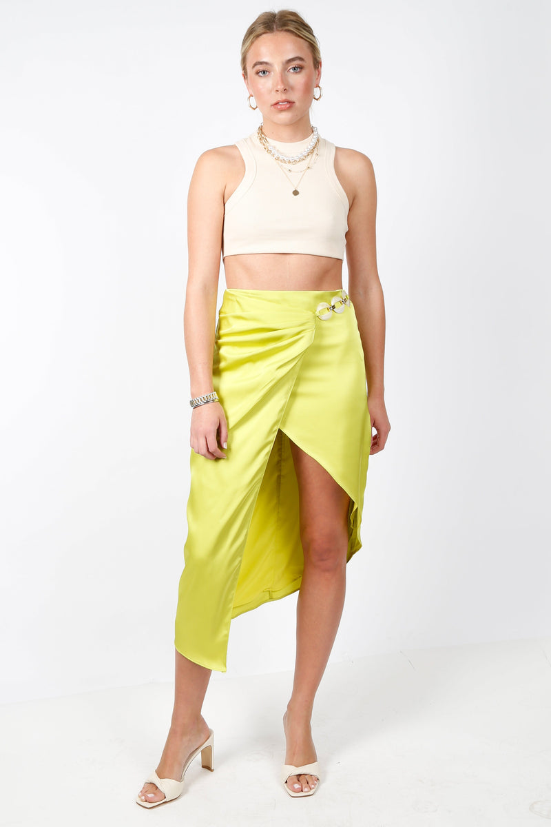 Lets Link Wrap Skirt - Lime