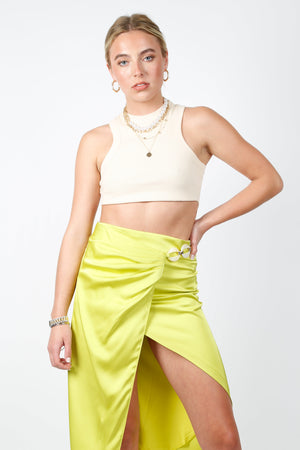Lets Link Wrap Skirt - Lime