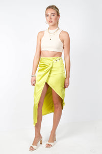 Lets Link Wrap Skirt - Lime