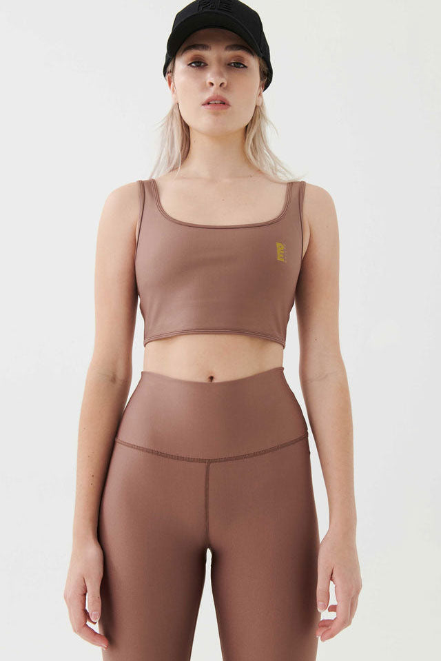 P.E NATION | Comeback Sports Bra - Acorn