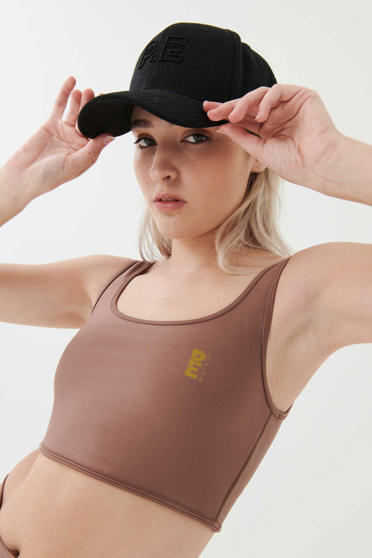 P.E NATION | Comeback Sports Bra - Acorn