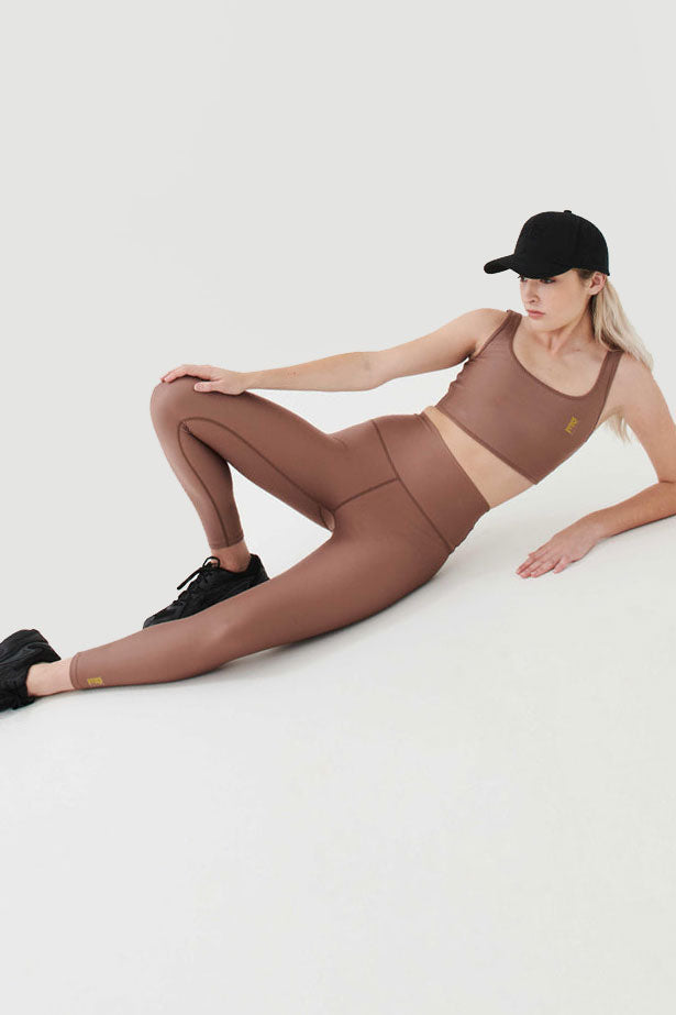 P.E NATION | Comeback Sports Bra - Acorn