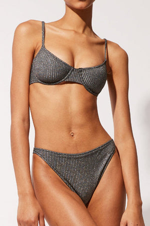 SOLID & STRIPED | The Logan Bottom - Lurex Blackout