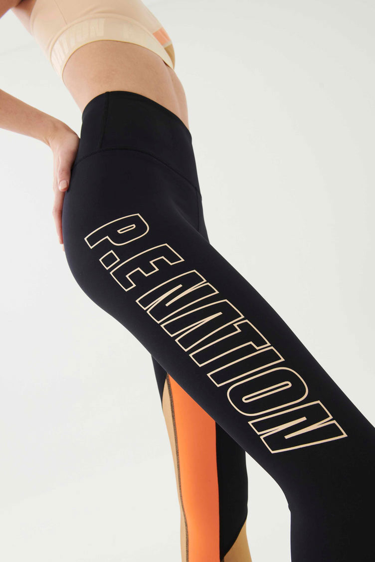 P.E NATION | Comeback Legging - Black/Orange/Tan