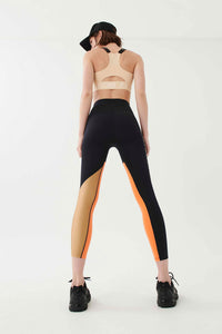 P.E NATION | Comeback Legging - Black/Orange/Tan