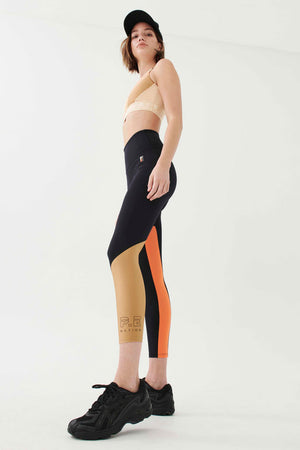 P.E NATION | Comeback Legging - Black/Orange/Tan