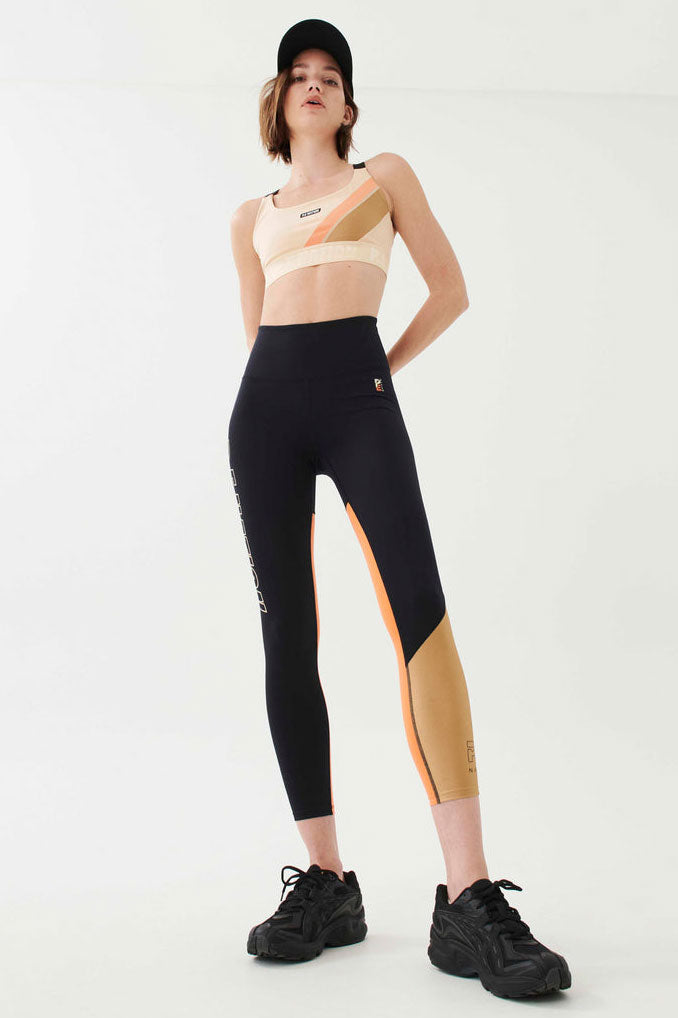 P.E NATION | Comeback Legging - Black/Orange/Tan
