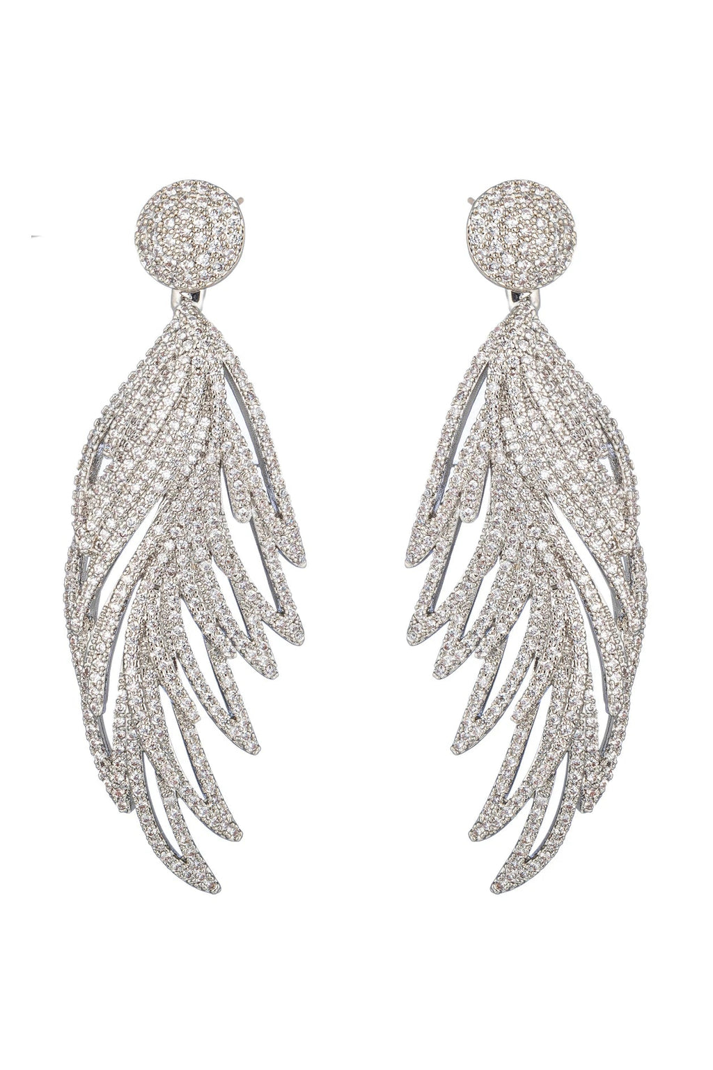 EYECANDY | Olivia Feather Statement Earrings