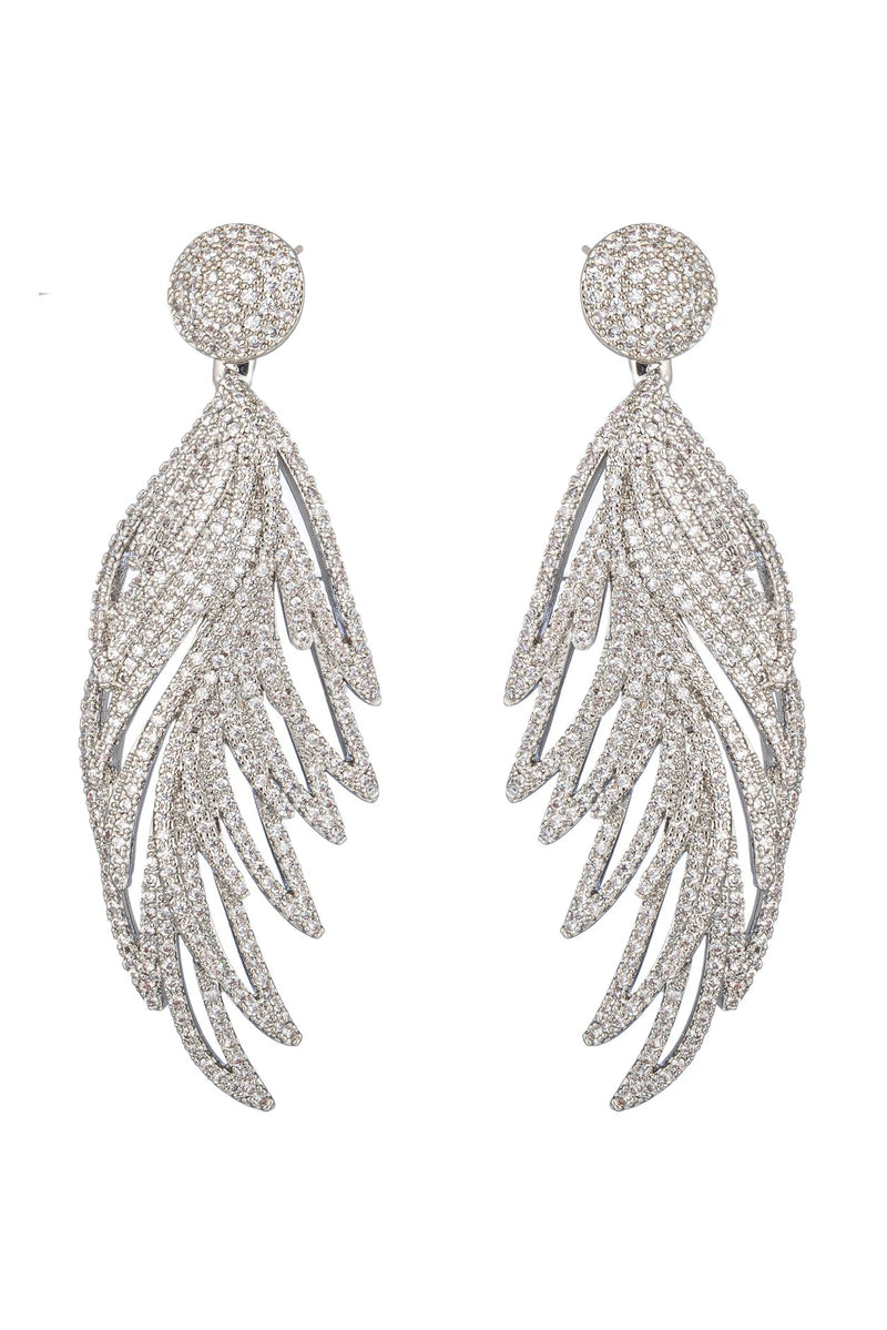 EYECANDY | Olivia Feather Statement Earrings