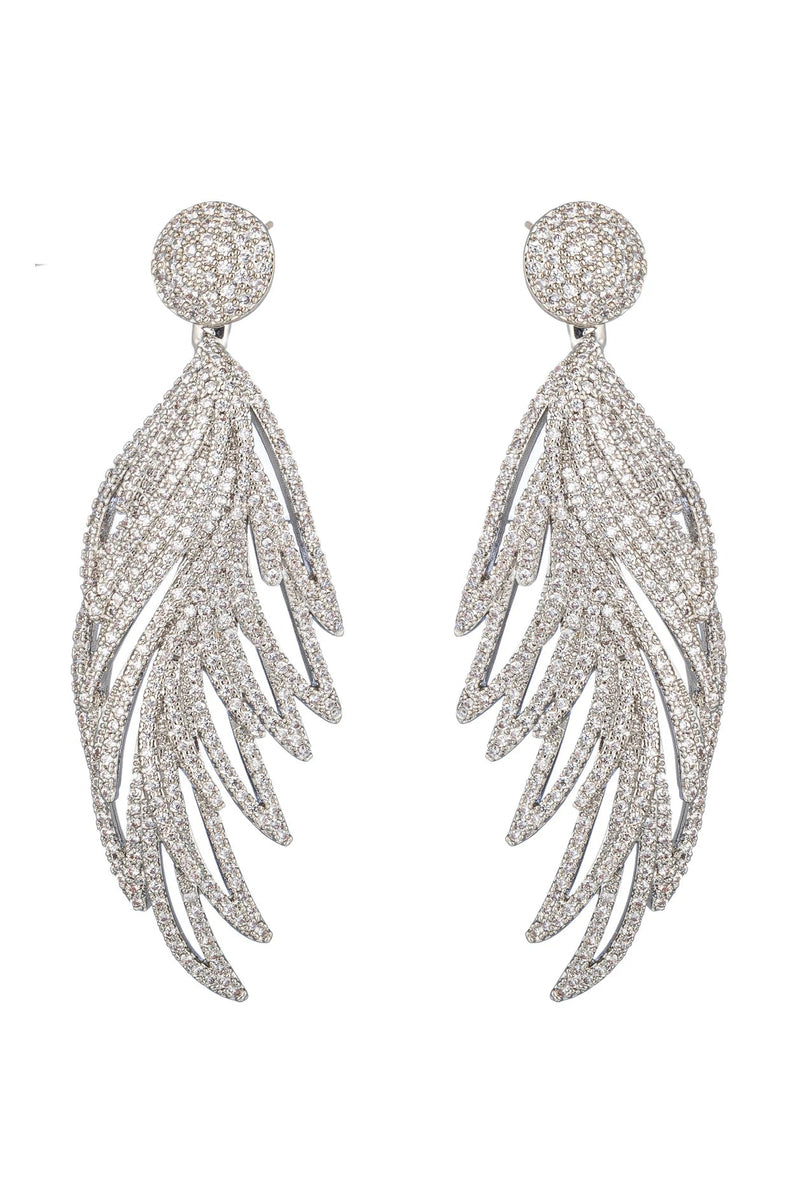 EYECANDY | Olivia Feather Statement Earrings