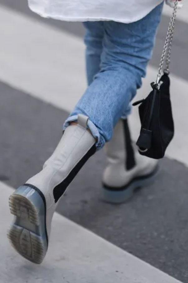 Chunky Lug Boot - White
