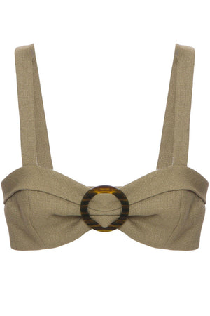 PATBO | Bustier Linen Khaki Top