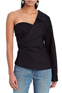 RTA | Chiara Asymmetric Corset Shirt - Black