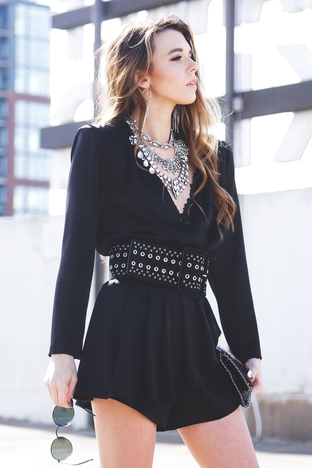 FRAME | Multi Grommet Belt - Noir