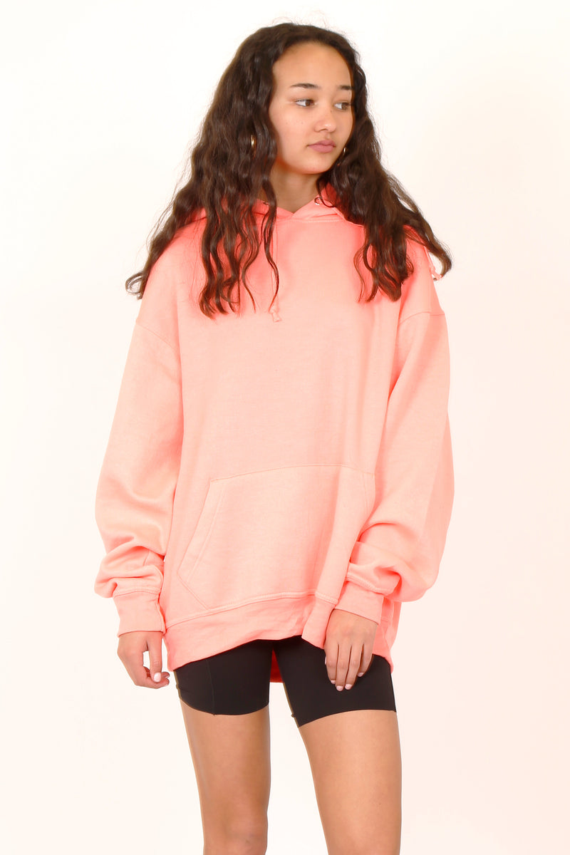SCARLET CLOTHING | COED FLEECE HOODIE - CORAL